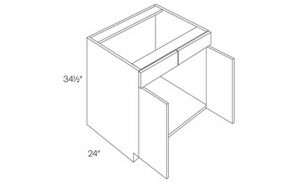 Milano Polar White (Gloss) SB36: Sink Base Cabinet: Assembled Kitchen Cabinets