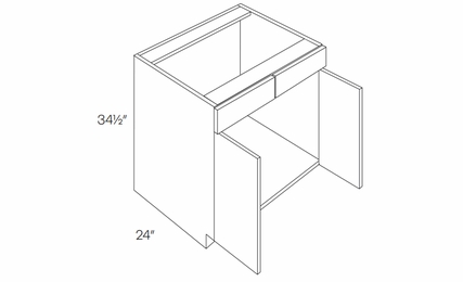 Milano Polar White (Gloss) SB39: Sink Base Cabinet: Assembled Kitchen Cabinets