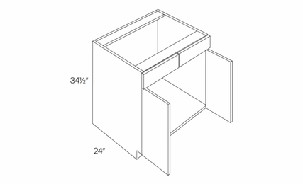 Milano Polar White (Gloss) SB42: Sink Base Cabinet: Assembled Kitchen Cabinets