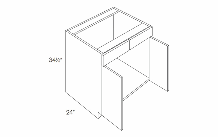 Milano Polar White (Gloss) SB42: Sink Base Cabinet: Assembled Kitchen Cabinets