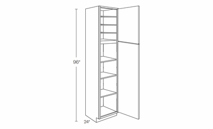 Milano Polar White (Gloss) UC1824X96: Utility Cabinet: Assembled Kitchen Cabinets