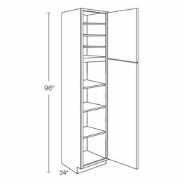 Milano Polar White (Gloss) UC1824X96: Utility Cabinet: Assembled Kitchen Cabinets