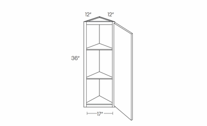 Milano Polar White (Gloss) WEC1236: Wall End Cabinet: Assembled Kitchen Cabinets
