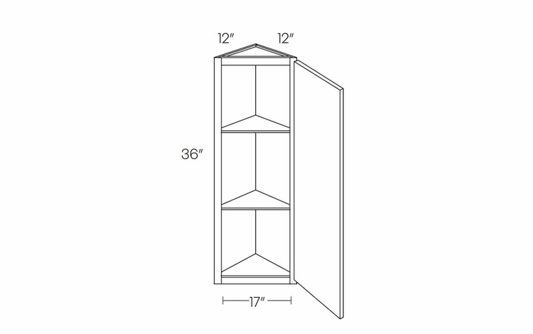 Milano Polar White (Gloss) WEC1236: Wall End Cabinet: Assembled Kitchen Cabinets