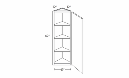 Milano Polar White (Gloss) WEC1242: Wall End Cabinet: Assembled Kitchen Cabinets