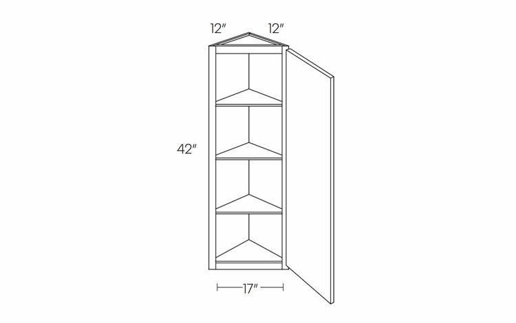 Milano Polar White (Gloss) WEC1242: Wall End Cabinet: Assembled Kitchen Cabinets