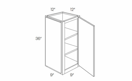 Milano Polar White (Gloss) WECD1236: Double Door Wall End Cabinet: Assembled Kitchen Cabinets