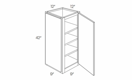 Milano Polar White (Gloss) WECD1242: Double Door Wall End Cabinet: Assembled Kitchen Cabinets