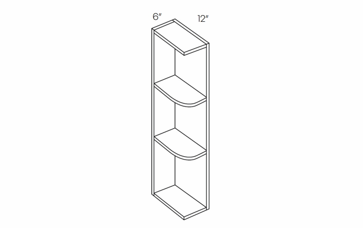 Milano Polar White (Gloss) WS36: Knick-Knack Wall Cabinet: Assembled Kitchen Cabinets