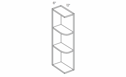 Milano Polar White (Gloss) WS42: Knick-Knack Wall Cabinet: Assembled Kitchen Cabinets