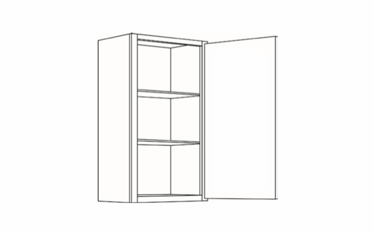 Milano Sand (Matte) 1236: Single Door Wall Cabinet: Assembled Kitchen Cabinets