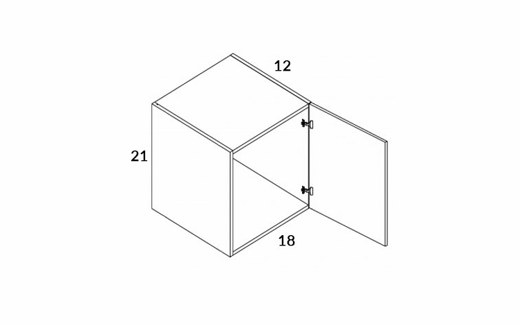 Milano Sand (Matte) 2118: Single Door Wall Cabinet: Assembled Kitchen Cabinets