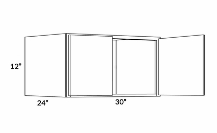 Milano Sand (Matte) 3012X24: 24" Deep Wall Cabinet: Assembled Kitchen Cabinets
