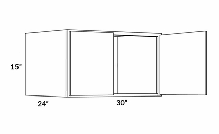 Milano Sand (Matte) 3015X24: 24" Deep Wall Cabinet: Assembled Kitchen Cabinets