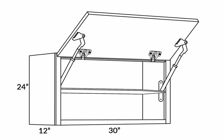 Milano Sand (Matte) 3024-HD: Wall Cabinet With Horizontal Doors: Assembled Kitchen Cabinets
