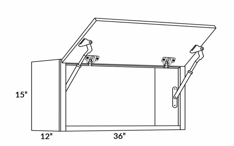 Milano Sand (Matte) 3615-HD: Wall Cabinet With Horizontal Doors: Assembled Kitchen Cabinets