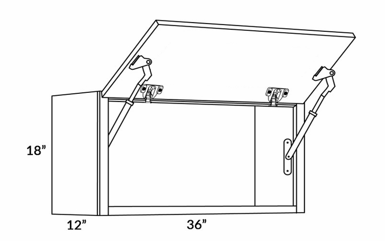 Milano Sand (Matte) 3618-HD: Wall Cabinet With Horizontal Doors: Assembled Kitchen Cabinets