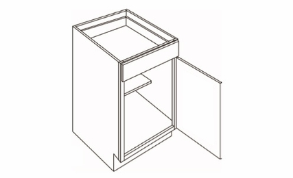 Milano Sand (Matte) B12: 1 Door, 1 Drawer Base Cabinet: Assembled Kitchen Cabinets