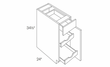 Milano Sand (Matte) B18-POS2: 1 Door, 1 Drawer Base Cabinet With 2 Pull Out Shelves: Assembled Kitchen Cabinets