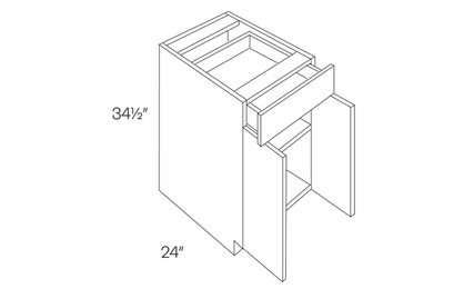 Milano Sand (Matte) B24: 2 Door, 1 Drawer Base Cabinet: Assembled Kitchen Cabinets