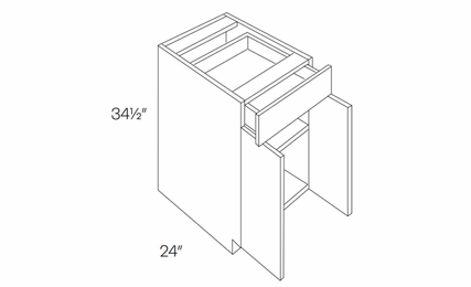 Milano Sand (Matte) B27: 2 Door, 1 Drawer Base Cabinet: Assembled Kitchen Cabinets