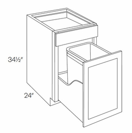 Milano Sand (Matte) BWBK15: Wastebasket Base Cabinet: Assembled Kitchen Cabinets