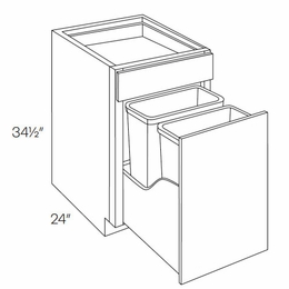 Milano Sand (Matte) BWBK18: Wastebasket Base Cabinet: Assembled Kitchen Cabinets
