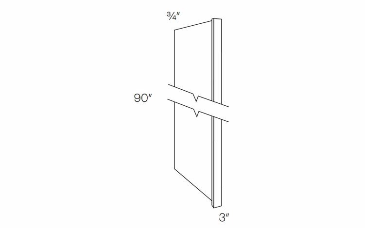 Milano Sand (Matte) REP390: Refrigerator End Panel: Assembled Kitchen Cabinets