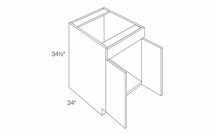 Milano Sand (Matte) SB24: Sink Base Cabinet: Assembled Kitchen Cabinets