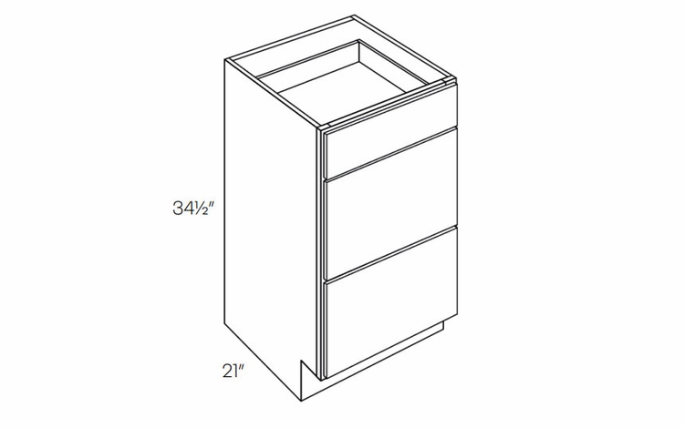 Milano Sand (Matte) VDB15: Vanity Drawer Base Cabinet: Assembled Kitchen Cabinets
