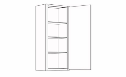 Milano Seaside (Matte) 1242: Single Door Wall Cabinet: Assembled Kitchen Cabinets