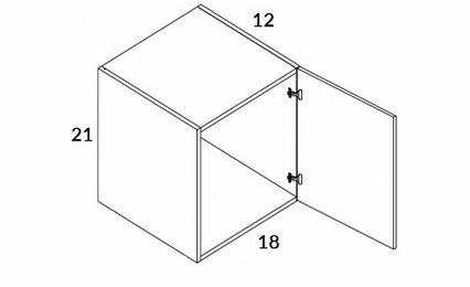 Milano Seaside (Matte) 2118: Single Door Wall Cabinet: Assembled Kitchen Cabinets