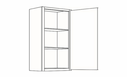 Milano Seaside (Matte) 2136: Single Door Wall Cabinet: Assembled Kitchen Cabinets