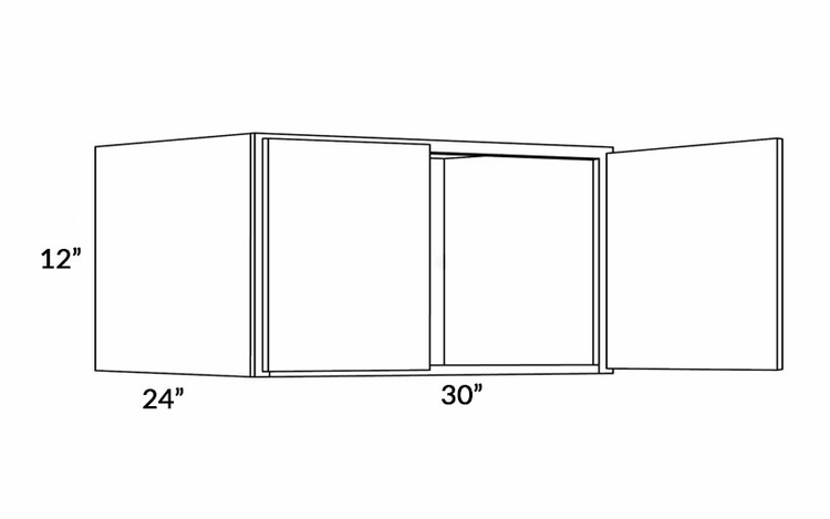 Milano Seaside (Matte) 3012X24: 24" Deep Wall Cabinet: Assembled Kitchen Cabinets