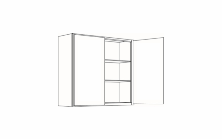 Milano Seaside (Matte) 3036: Double Door Wall Cabinet: Assembled Kitchen Cabinets