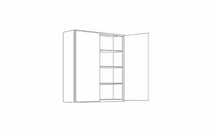 Milano Seaside (Matte) 3042: Double Door Wall Cabinet: Assembled Kitchen Cabinets