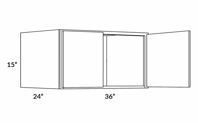 Milano Seaside (Matte) 3615X24: 24" Deep Wall Cabinet: Assembled Kitchen Cabinets
