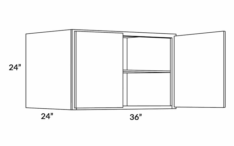 Milano Seaside (Matte) 3624X24: 24" Deep Wall Cabinet: Assembled Kitchen Cabinets