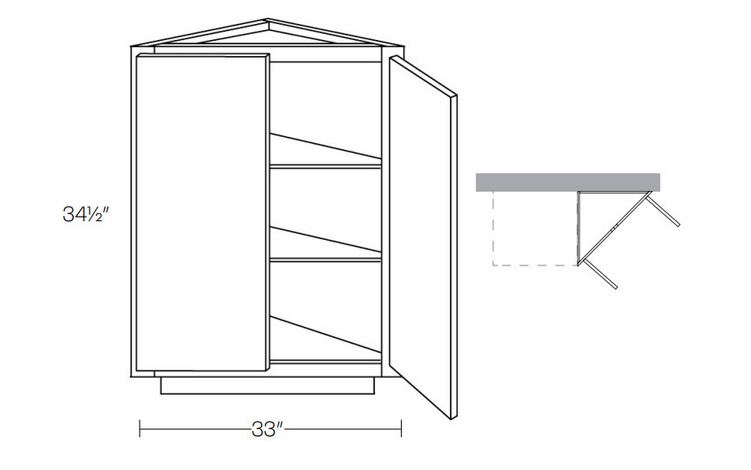 Milano Seaside (Matte) BECS24: Straight Base End Cabinet: Assembled Kitchen Cabinets