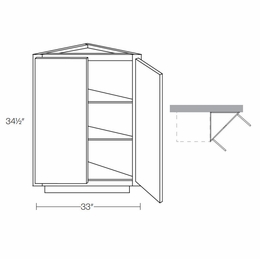 Milano Seaside (Matte) BECS24: Straight Base End Cabinet: Assembled Kitchen Cabinets