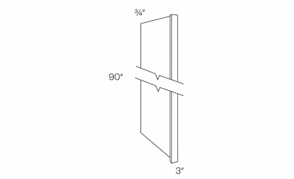 Milano Seaside (Matte) REP390: Refrigerator End Panel: Assembled Kitchen Cabinets