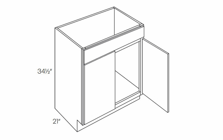 Milano Seaside (Matte) V30: Vanity Base Cabinet: Assembled Kitchen Cabinets