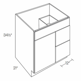 Milano Seaside (Matte) V30DR: Vanity Base Cabinet, Right Drawers: Assembled Kitchen Cabinets