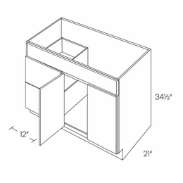 Milano Seaside (Matte) V42DL: Vanity Base Cabinet, Left Drawers: Assembled Kitchen Cabinets