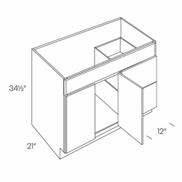 Milano Seaside (Matte) V42DR: Vanity Base Cabinet, Right Drawers: Assembled Kitchen Cabinets