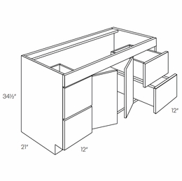 Milano Seaside (Matte) V48DD: Vanity Base Cabinet With Drawers, Center Sink: Assembled Kitchen Cabinets