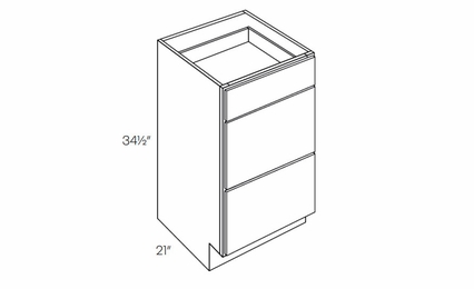Milano Seaside (Matte) VDB15: Vanity Drawer Base Cabinet: Assembled Kitchen Cabinets