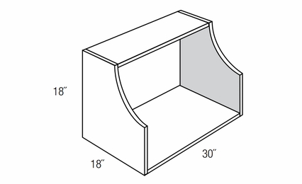MO3018: Wall Microwave Shelf: Upton Brown RTA Kitchen Cabinet