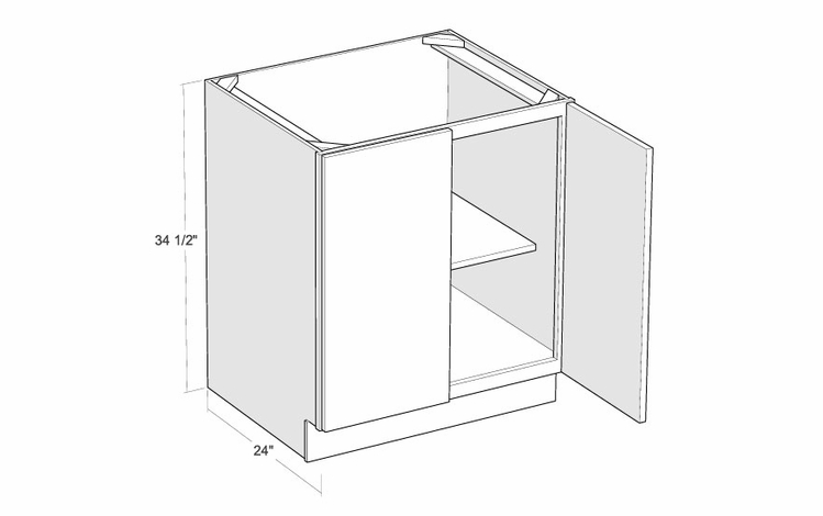Montclair Cashmere B33FH: 33" Full Height Door Base Cabinet: Assembled Kitchen Cabinets