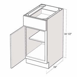 Montclair Cashmere B9-L: 9" Base Cabinet (Left Hinge Door): Assembled Kitchen Cabinets